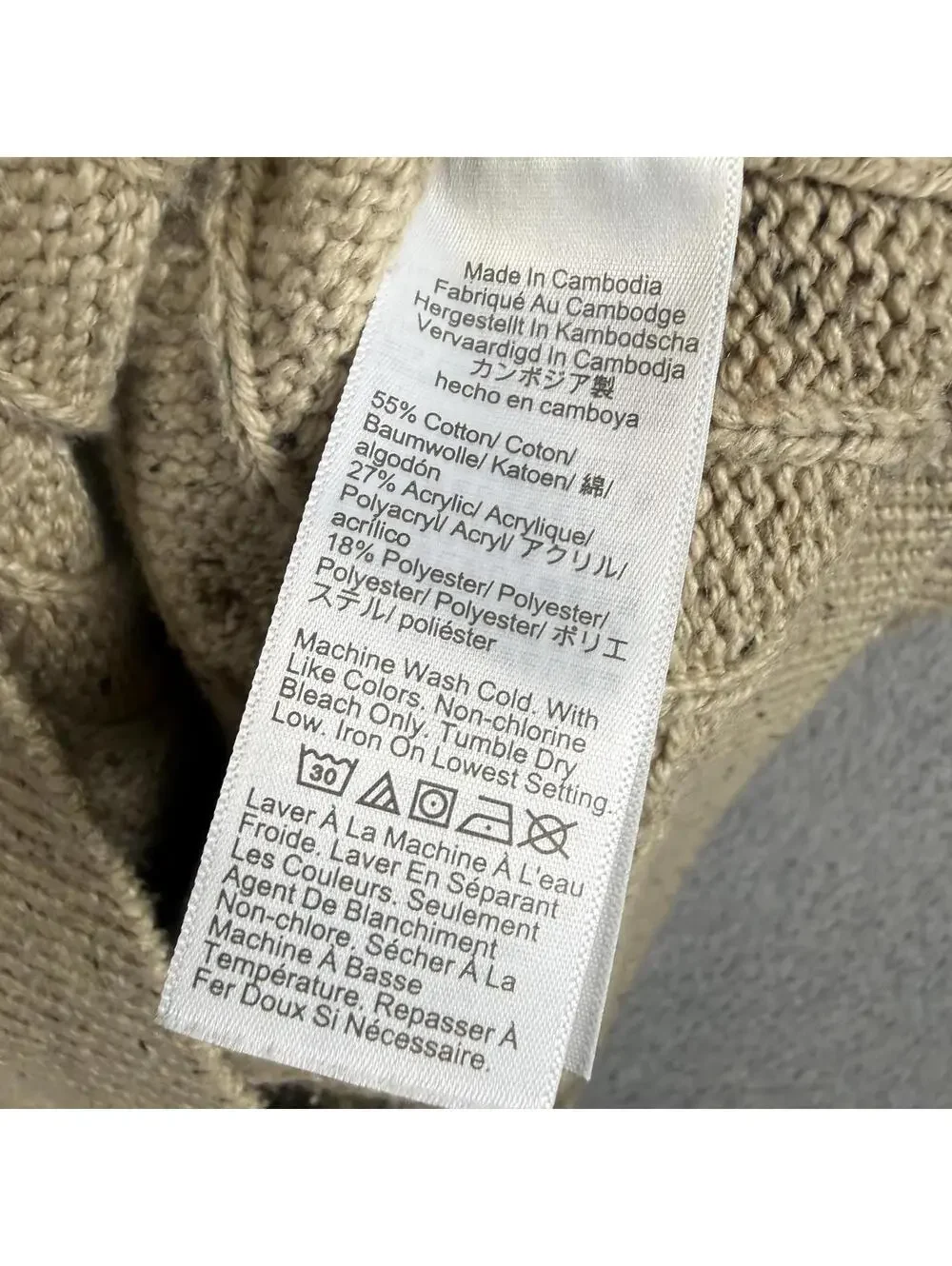 J. Crew Men's Size Medium Brown Cable Knit Acrylic Pullover Sweater Crewneck